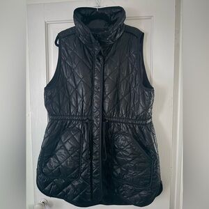 Loft Lou & Grey Shiny Black Quilted Vest